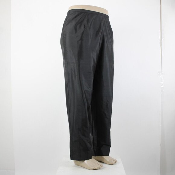 Sutton Studio $69 Sz 18 x 29 Black Unlined Button Closure 100% Silk Pant - Picture 5 of 16